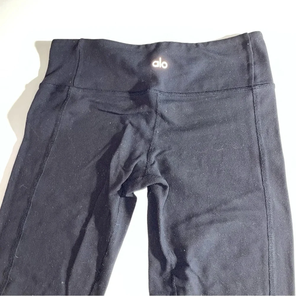 Alo Yoga Black Motto Mid Rise Leggings
